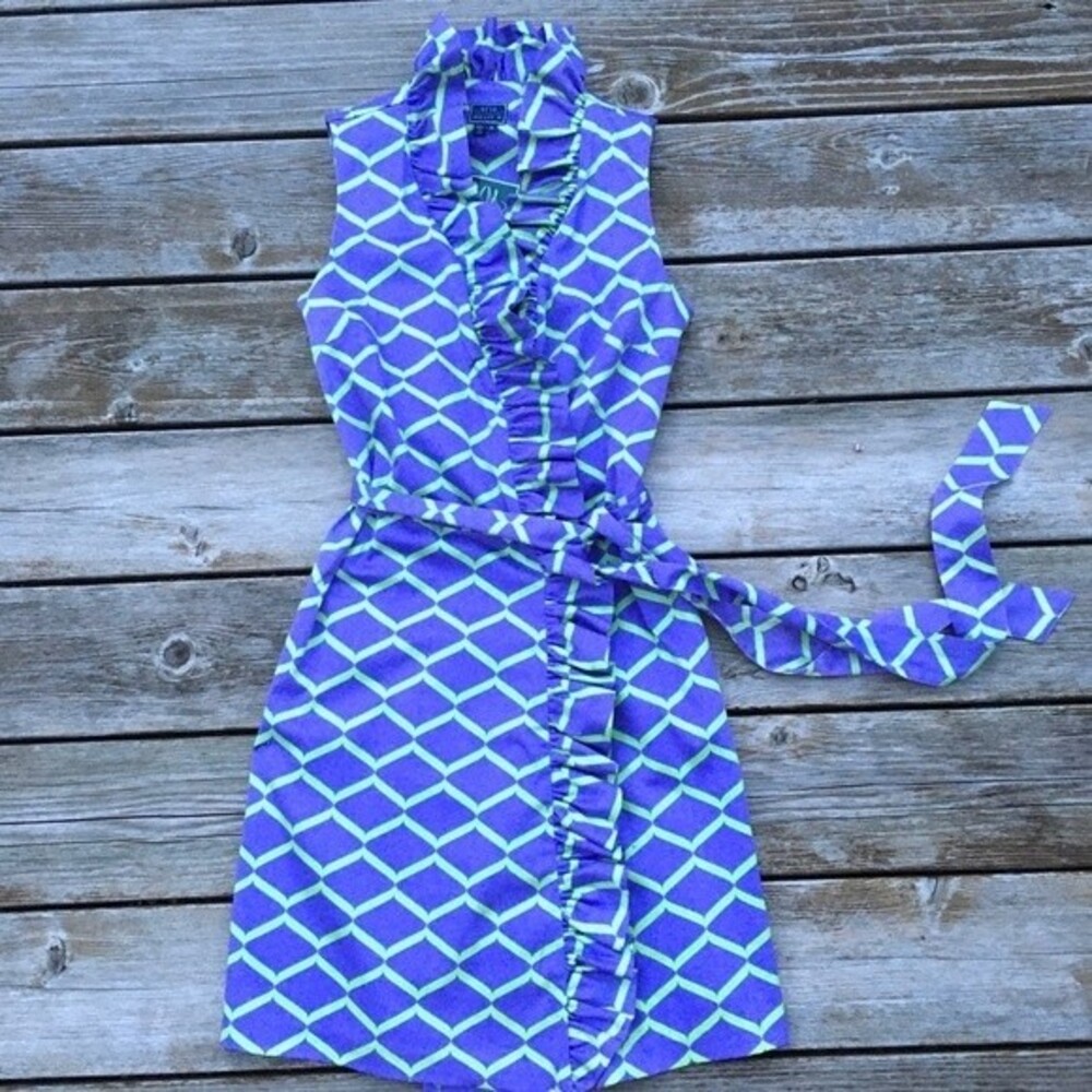 Melly M Riverside Ruffle Printed Wrap Dress 8 NWT - Picture 4 of 12